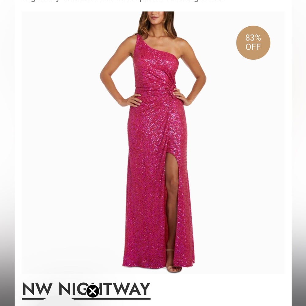 R&M Richard’s sequin gown long pink dress